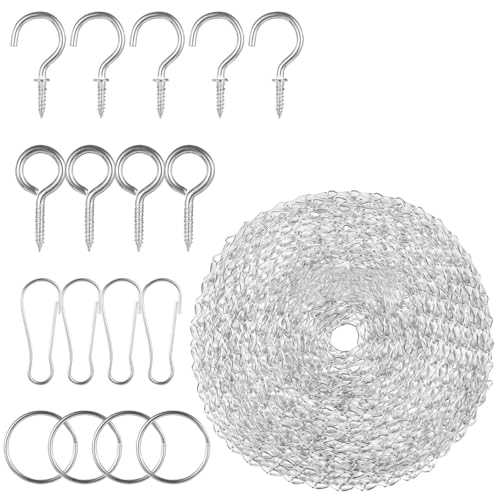 13 Yard Hängeketten-Set mit 24 S-Haken, Schnallen, Schraubhaken, Ringen und Aufhängehaken für Garten, Laternen und Vogelfutterspender 13 Yard Hängeketten-Set mit 24 S-Haken, Schnallen, Schraubhaken, Ringen und Aufhängehaken für Garten, Laternen und Vogelfutterspender von yeeplant