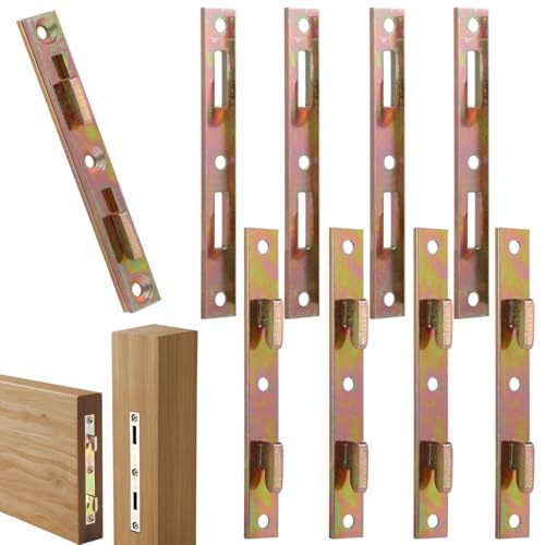 4 Paar verzinkte Bettgitterverbinder, robuste Snap-in-Metallhalterungen für Holzrahmen, Sofas und Pflanzkästen 4 Paar verzinkte Bettgitterverbinder, robuste Snap-in-Metallhalterungen für Holzrahmen, Sofas und Pflanzkästen von yeeplant