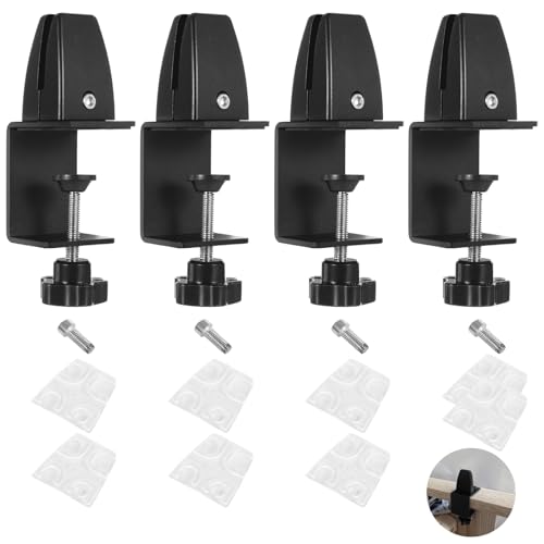4 Stück Schreibtisch-Sichtschutz-Clips, verstellbare Klemmen aus Aluminiumlegierung für 0,16–0,79 Paneele, stanzfreie Trennklammern für Acryl oder Plexiglas von yeeplant
