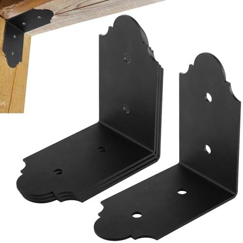 90-Grad-Metall-Winkelklammern, 15 cm, strapazierfähig, L-förmige Eckverbinder für Holzprojekte, Pfosten- und Balkenkonstruktion, 4 Stück von yeeplant