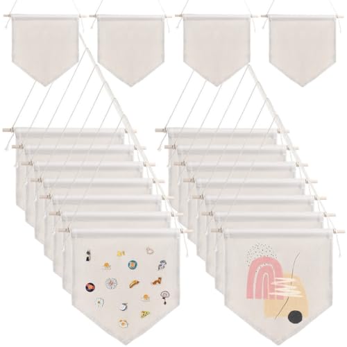 DIY Leinwand Banner Set mit 16 Stück Blanko Wandbehang Flaggen für Emaille-Pin Sammlungen und personalisierte Kunstprojekte DIY Leinwand Banner Set mit 16 Stück Blanko Wandbehang Flaggen für Emaille-Pin Sammlungen und personalisierte Kunstprojekte von yeeplant