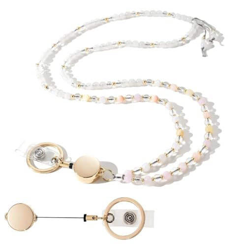 Elegante Büroutensilien: Ausweishalter, Schlüsselband mit Natursteinperlen, einziehbarer Schlüsselanhängerrolle, professionelles Arbeitszubehör Elegante Büroutensilien: Ausweishalter, Schlüsselband mit Natursteinperlen, einziehbarer Schlüsselanhängerrolle, professionelles Arbeitszubehör von yeeplant