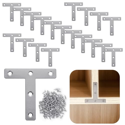 Flache Eckstreben, 20 Stück, Regalwinkel, T-förmige Halterungen mit Schrauben, Metallreparatur, robuste Platten, Verbindungsstücke, Gelenkecke für Schrank, Möbel Flache Eckstreben, 20 Stück, Regalwinkel, T-förmige Halterungen mit Schrauben, Metallreparatur, robuste Platten, Verbindungsstücke, Gelenkecke für Schrank, Möbel von yeeplant