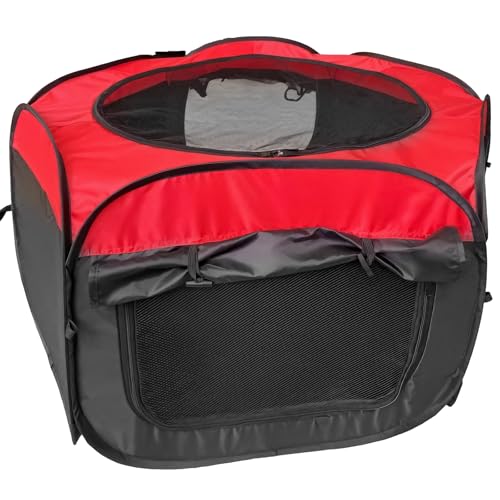 Tragbare Hühnerbrutbox für den Innenbereich, Oxford-Gewebe mit rot-schwarzem Design, 90 x 100 x 50 cm von yeeplant