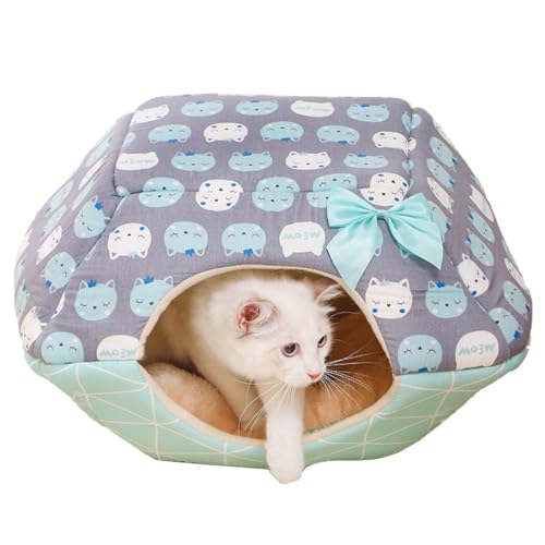 Warmes Katzenhöhlenbett – rutschfestes, gemütliches Haustier-Hüttenzelt für Katzen von yeeplant