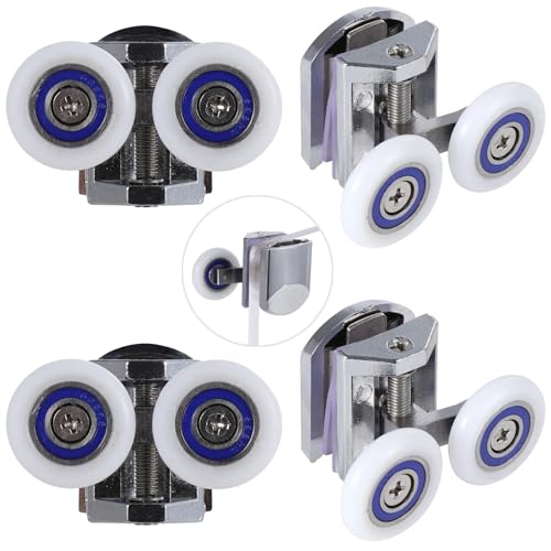 yeeplant 26 mm Schiebetürrollen – 4 Stück, obere und untere Räder für 6–8 mm Glas, inklusive Schrauben von yeeplant