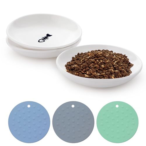 yeeplant 3 Stück Keramik Katzen Futternäpfe Set Kätzchen Wassernapf mit Silikonmatten und Fischgräten-Design yeeplant 3 Stück Keramik Katzen Futternäpfe Set Kätzchen Wassernapf mit Silikonmatten und Fischgräten-Design von yeeplant