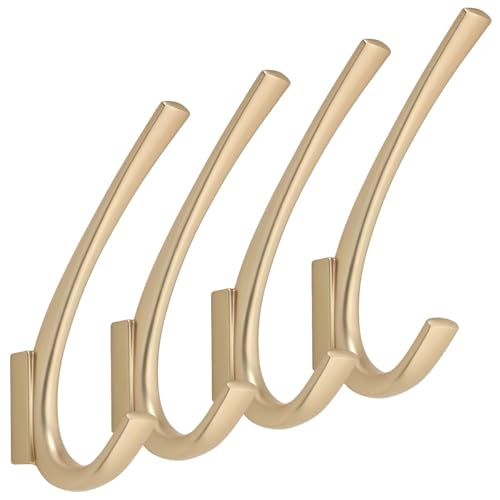 yeeplant 4 Stück Robuste Wandhaken, Nordischer Stil Zinklegierung Einzelhaken mit Messing-Finish, 5,7 Zoll, Inklusive Zubehör für Badezimmer, Küche, Wohnzimmer von yeeplant