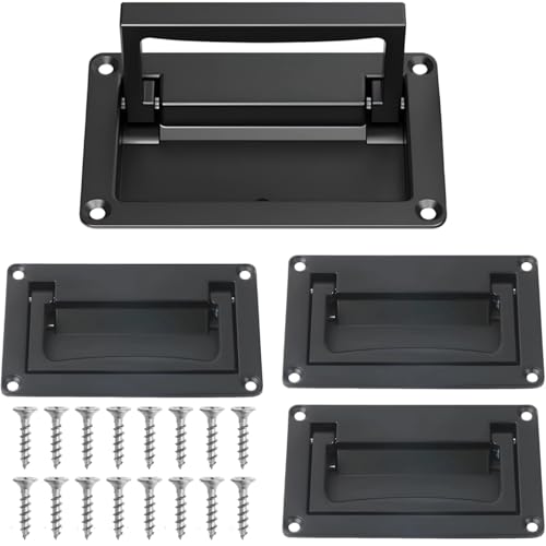 yeeplant 4 versenkte schwarze matte Türgriffe, bündig montierte Schrankgriffe mit Schrauben, versteckte Hardware für Küchen, Schränke, Möbel von yeeplant
