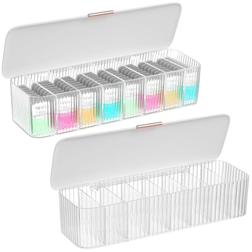 yeeplant Daily Kontaktlinsen-Organizer, 2er-Set, Aufbewahrungsbox aus Kunststoff mit 8 Fächern und sicherem Deckel, transparenter Linsenspender für Kosmetika von yeeplant