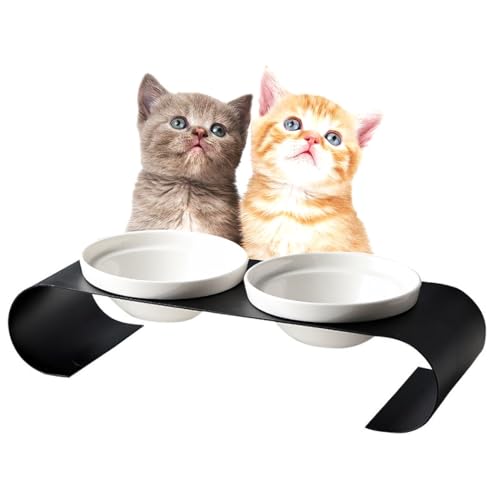 yeeplant Futternapf aus Keramik, doppelt, mit Ständer, abnehmbarer Hals, rutschfest, Katzennapf, wiederverwendbar, Haushaltswasser yeeplant Futternapf aus Keramik, doppelt, mit Ständer, abnehmbarer Hals, rutschfest, Katzennapf, wiederverwendbar, Haushaltswasser von yeeplant