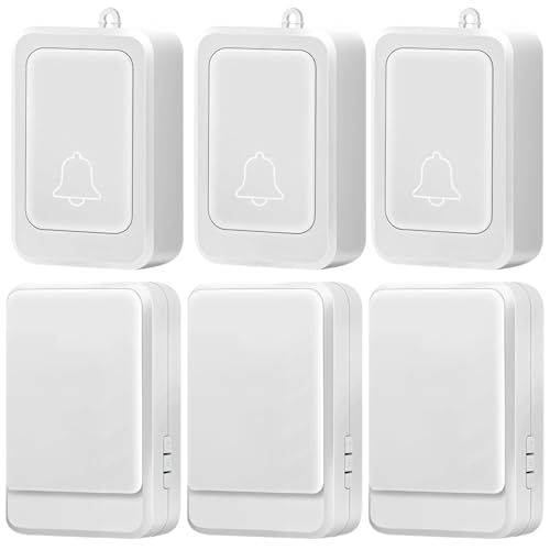yeeplant Kabellose Türklingeln für Zuhause, batteriebetrieben, Senioren und Patienten, Notfall, 7 Farben, Blitzwarnungen, extra laute Klingel, 3 Stück yeeplant Kabellose Türklingeln für Zuhause, batteriebetrieben, Senioren und Patienten, Notfall, 7 Farben, Blitzwarnungen, extra laute Klingel, 3 Stück von yeeplant