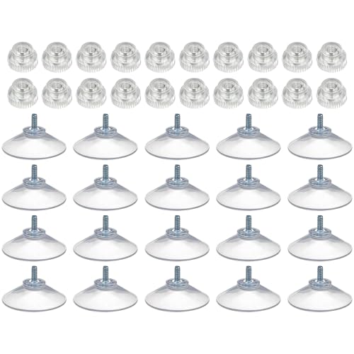 yeeplant Schrauben, 20 Stück, 40 mm, transparente PVC-Saugnapfhaken, strapazierfähig, 4,5 kg Tragkraft für Glas, Spiegel, Metall, Fliesenoberflächen von yeeplant