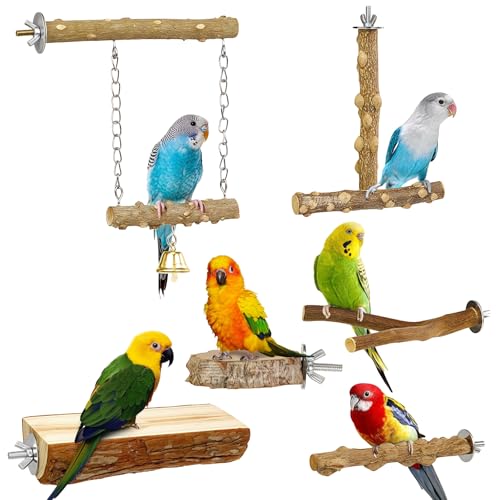 yeeplant Sitzstangen aus Holz für Papageien, 6 Stück, Schraubmontage, geeignet für Vögel yeeplant Sitzstangen aus Holz für Papageien, 6 Stück, Schraubmontage, geeignet für Vögel von yeeplant