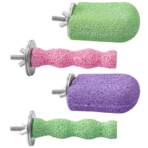 yeeplant Vogelsitzstange aus Kunstharz mit Kürbis- und Eiscreme-Formen, vier strukturierte Käfigsitzstangen, unterstützt Schnabel- und Nagelwartung, einfache Montage für kleine Vögel yeeplant Vogelsitzstange aus Kunstharz mit Kürbis- und Eiscreme-Formen, vier strukturierte Käfigsitzstangen, unterstützt Schnabel- und Nagelwartung, einfache Montage für kleine Vögel von yeeplant