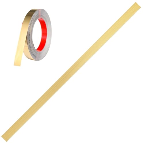 yeeplant Wandküche, gebürstete Oberfläche, goldene Metallleistenrolle, 100 x 2 cm, Stahl-Finish, selbstklebendes Blech, Lückenfüller von yeeplant