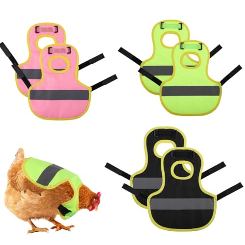 yeeplant Wasserdichte Hühnerschürzen mit reflektierenden Streifen - Verstellbares Magic Tape Henne Sättel für Enten & kleine Hunde, 6-teiliges Set von yeeplant