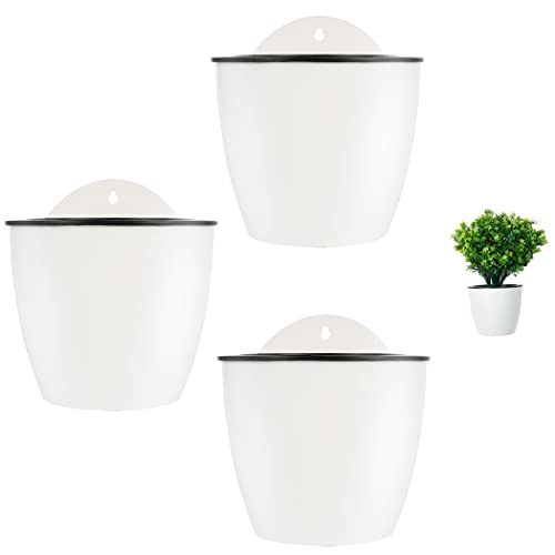 yeesport 18cm Selbstwässernder Blumentopf 3 Stück mit Haken,Selbstabsorbierende hängende Blumentopf, Kunststoff Automatische Bewässerung Pflanzer für Balkon, Garten Zaun, Wand, Regal, Haus von yeesport