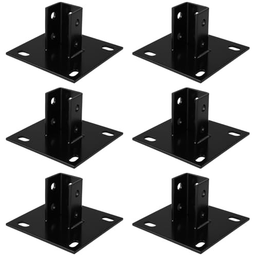 yeesport 6 Stück Strebenpfostensockel, 4 Schlitzlöcher, U-Pfostenbasis für 4,8 cm quadratische Einzelkanäle, 14,5 x 14,5 cm große Paneele, kippsichere Bodenhalterung, robuste verzinkte yeesport 6 Stück Strebenpfostensockel, 4 Schlitzlöcher, U-Pfostenbasis für 4,8 cm quadratische Einzelkanäle, 14,5 x 14,5 cm große Paneele, kippsichere Bodenhalterung, robuste verzinkte von yeesport