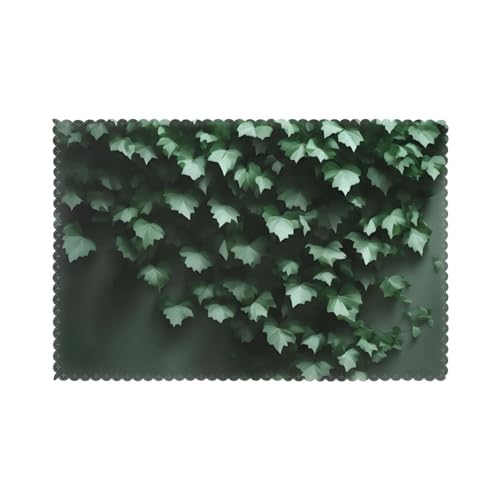 Grüne Creeper Tischsets Set mit 6 Stück, maschinenwaschbar, strapazierfähiges Polyester, Tischläufer, 30,5 x 45,7 cm, für Esszimmer und Küche. von yefan