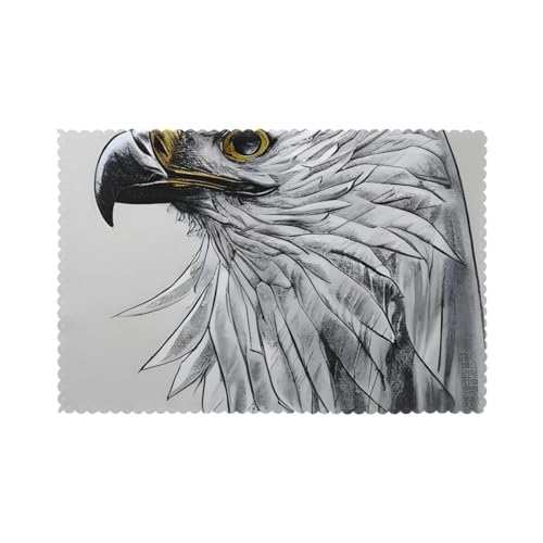 Sketching An Eagle Tischsets Set mit 6 Stück, maschinenwaschbar, strapazierfähiges Polyester, Tischläufer, 30,5 x 45,7 cm, für Esszimmer und Küche. von yefan