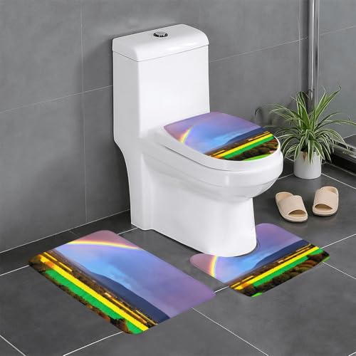 yefan Badteppich-Set mit 3 Stück, weich, saugfähig, rutschfest, geeignet für Badezimmer, Toiletten usw. von yefan