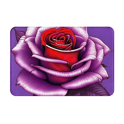 yefan Fußmatte mit Fuchsia-Rose, 40 x 60 cm, rutschfeste Willkommensmatte für den Innen- und Außenbereich. von yefan