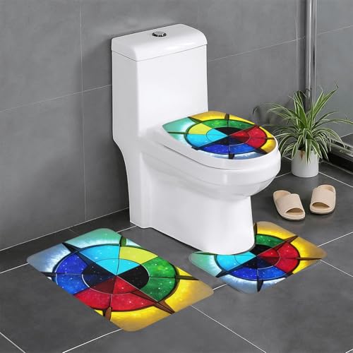 yefan Shine In All Directions Badteppich-Set, weich, saugfähig, rutschfest, geeignet für Badezimmer, Toiletten usw. von yefan