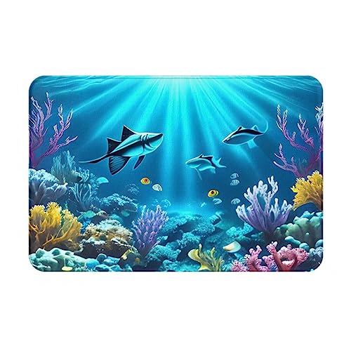 yefan U-Boot-Fußmatte, Korallenstrahlen-Fußmatte, Willkommensmatte, 40 x 60 cm, rutschfeste Willkommensmatte für den Innen- und Außenbereich von yefan