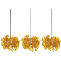 Beleuchtung - Dreifach-Pendelleuchte Mit Gelben Blüten Und Blättern Für Kücheninsel, Esszimmer Beleuchtung - Dreifach-Pendelleuchte Mit Gelben Blüten Und Blättern Für Kücheninsel, Esszimmer von yehudalight