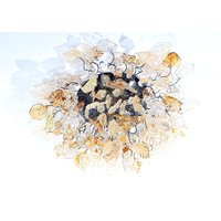 Elegante Deckenleuchte Mit Champagnerfarbenen Blumen Und Blättern Elegante Deckenleuchte Mit Champagnerfarbenen Blumen Und Blättern von yehudalight