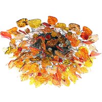 Große Deckenleuchte Mit Herbstfarben Blumen Und Blättern, Deckenhalterungsleuchte Für Küche, Wohnzimmer Oder Esszimmer von yehudalight