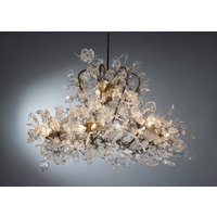 Kronleuchter Royal Lighting Mit Transparenten Klaren Blättern Und Blumen, Elegante Einzigartige Deckenleuchte Für Wohnzimmer Oder Laden von yehudalight