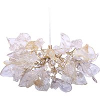 Pendelleuchte, Inselbeleuchtung Mit Transparenter Klarer Farbe Und Goldenen Blumen Blättern Pendelleuchte, Inselbeleuchtung Mit Transparenter Klarer Farbe Und Goldenen Blumen Blättern von yehudalight
