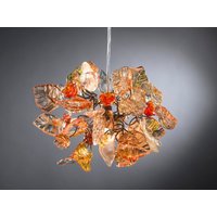Pendelleuchte Mit Orange-Farbtönen Blüten Und Blättern Für Flur, Badezimmer Oder Kinderzimmer Eine Einzigartige Handgefertigte Lampe Pendelleuchte Mit Orange-Farbtönen Blüten Und Blättern Für Flur, Badezimmer Oder Kinderzimmer Eine Einzigartige Handgefertigte Lampe von yehudalight