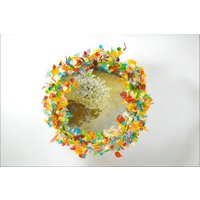 Runder Dekorativer Wandspiegel Mit Bunten Blumen Und Blättern Led-Licht von yehudalight