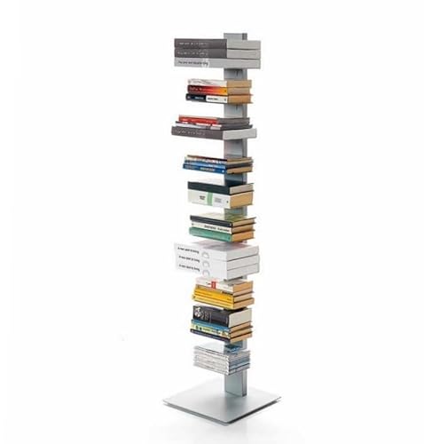 yelloo SAPIENS Bücherregal von Bruno Rainaldi aus Metall, Höhe 152 cm, Farbe Silbergrau von yelloo