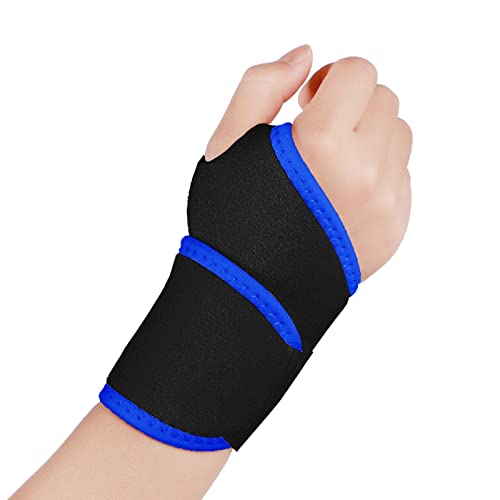 yeloumiss Handgelenk Bandagen 1 Paar Verstellbare Handgelenkstütze Karpaltunnel Bandage für Sportschutz Arthritis Tendinitis Schmerzlinderung, Einheitsgröße für linke oder rechte Hand (Blau) von yeloumiss