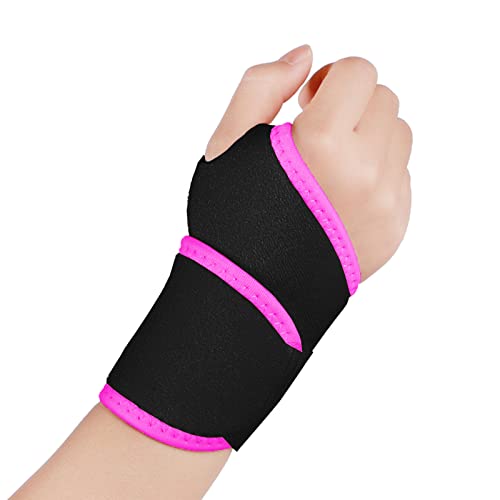 yeloumiss Handgelenk Bandagen 1 Paar Verstellbare Handgelenkstütze Karpaltunnel Bandage für Sportschutz Arthritis Tendinitis Schmerzlinderung, Einheitsgröße für linke oder rechte Hand (Rose Rot) von yeloumiss