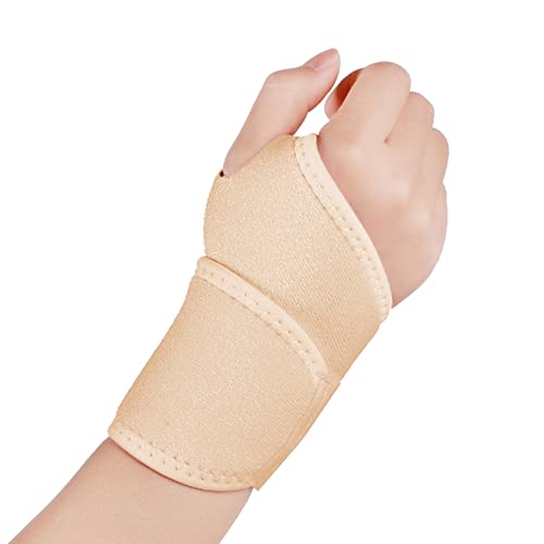 yeloumiss Handgelenkstütze Sport Elastische Handgelenkbandage Handgelenk Unterstützung Verstellbare Handbandage für Sport Schutz und Alltag Einheitsgröße für Linke oder Rechte Hand 1 Stücke (Beige) von yeloumiss