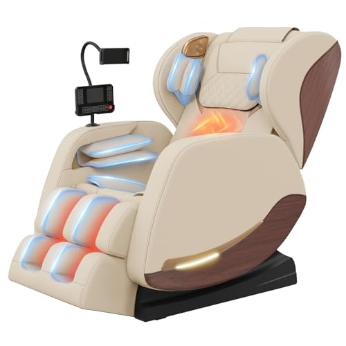Ganzkörper-Massagesessel mit 14 Massagerollen, 8 Airbags, Massagesessel mit Wärmefunktion-Beine und Taillenheizung, Bluetooth-Lautsprecher, Touchscreen-Controller, Zero-Gravity-Liegestuhl für Heimkino von yewglen