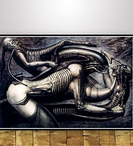 Poster Und Drucke Hr Giger Li Ii Alien Horror Kunstwerk Retro Malerei Wandkunst Leinwand Wandbilder Für Wohnzimmer Wohnkultur 40X60 cm Ohne Rahmen von yhnjikl