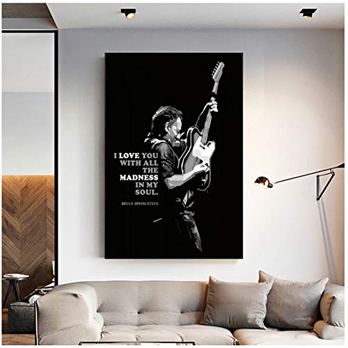 yhyxll Bruce Springsteen Poster Leinwand Malerei Wandkunst Bild für Wohnzimmer Home Decor Druck auf Leinwand -50x70cm No Frame von yhyxll