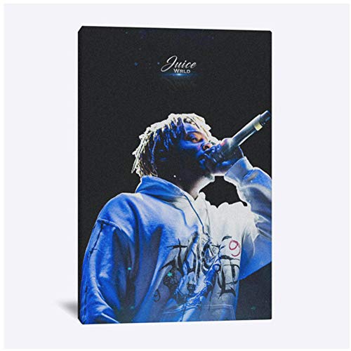 yhyxll Juice WRLD Rapper Hip Hop Poster Gemälde Wandkunst Leinwand für Jugendliche Wohnzimmer Schlafzimmer Studie Schlafsaal Kunst Dekoration Drucke-50x70cm No Frame von yhyxll