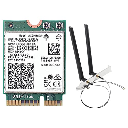 yilin AX201NGW WiFi Karte mit Antenne 2,4 GHz + 5 GHz WiFi 6 3000 Mbps M.2 CNVio2 Bluetooth 5.1 WiFi Netzwerkkarte für Win10 Ersatzteile Zubehör yilin AX201NGW WiFi Karte mit Antenne 2,4 GHz + 5 GHz WiFi 6 3000 Mbps M.2 CNVio2 Bluetooth 5.1 WiFi Netzwerkkarte für Win10 Ersatzteile Zubehör von yilin