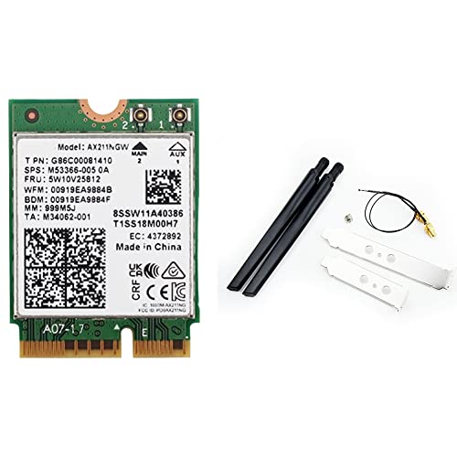 yilin Netzwerkkarte PCB AX211NGW + Dual Antenne WiFi 6E M.2 Key E CNVio2 2.4Ghz/5Ghz 802.11Ac Bluetooth 5.2 Adapter yilin Netzwerkkarte PCB AX211NGW + Dual Antenne WiFi 6E M.2 Key E CNVio2 2.4Ghz/5Ghz 802.11Ac Bluetooth 5.2 Adapter von yilin