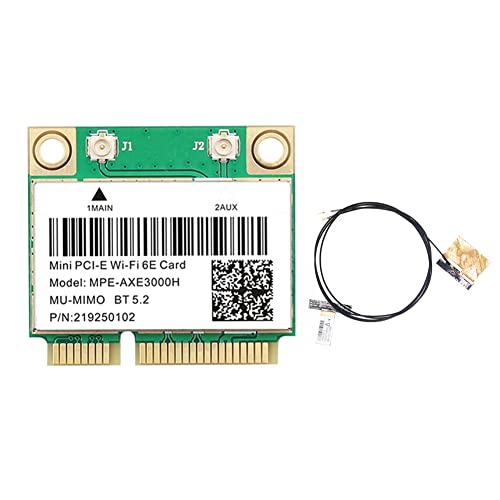 yilin WiFi-Karte + Antenne WiFi 6E 2400Mbps Mini PCI-E für BT 5.2 802.11AX 2.4G/5G/6Ghz Wlan Netzwerkkarte yilin WiFi-Karte + Antenne WiFi 6E 2400Mbps Mini PCI-E für BT 5.2 802.11AX 2.4G/5G/6Ghz Wlan Netzwerkkarte von yilin