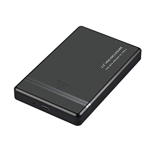 yinuiousory Festplattengehäuse für Externe Festplatte (2,5 Zoll / 6,4 cm), USB 2.0/3.0/3.1 Typ C schwarz USB 3.0 12.3x7.8x1.4cm/4.8x3.07x0.5in von yinuiousory