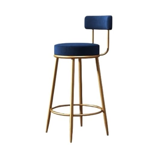 yixinzi-2024 Barstühle Barstuhl Blauer Barthekenstuhl Schmiedeeisen Minimalist Bar Home mit Rückenlehne Stuhl Hoher Fußstuhl Barhocker(Mittel) von yixinzi-2024