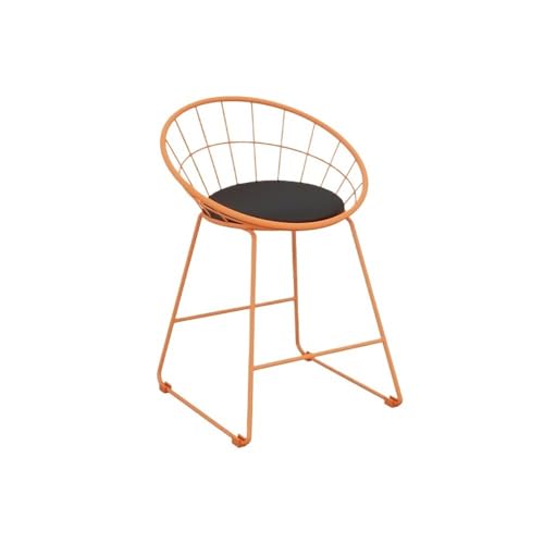 yixinzi-2024 Barstühle Barstuhl Kleiner Barstuhl aus Eisen, einfache Küchenbar, Milchteeladen, Heimhochstuhl, Mehrfarbig optional Barhocker(Orange) von yixinzi-2024